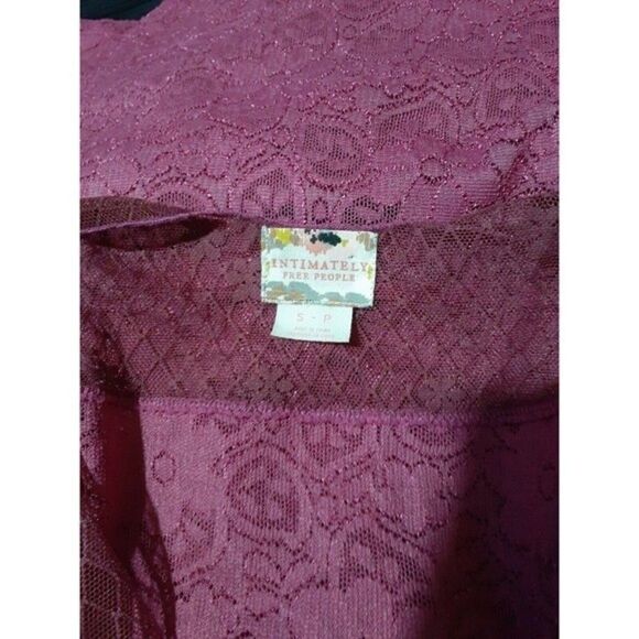 Intimately Free People Women's Raspberry Pink Lace Floral Sexy Tank Top Sz Small - Picture 6 of 7